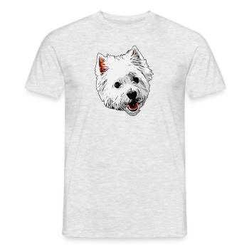 Mszczka Westie West Highland White Terrier - Men's T-Shirt - heather grey - Front - AI Model Male 178 dark (178cm)