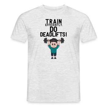 Deadlifting, powerlifter, gym, motivation - T-shirt homme - gris chiné - Devant - AI Model Male 178 dark (178cm)