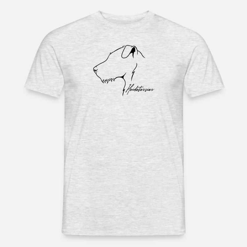 Heideterrier Profil Hunde Jagdhunde Wilsigns - Männer T-Shirt - Grau meliert