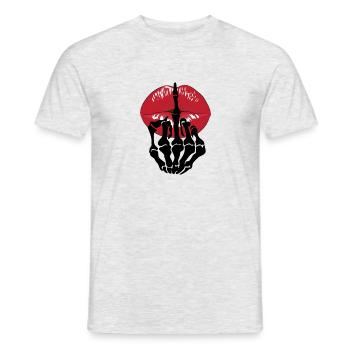 Kussmund - Männer T-Shirt - Grau meliert - Vorne - AI Model Male 178 dark (178cm)