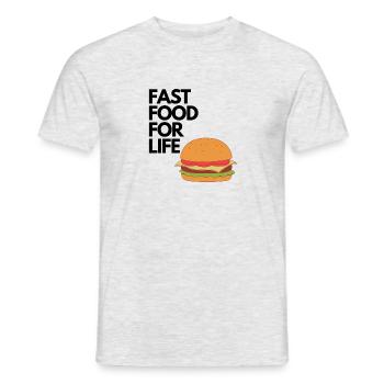 FAST FOOD FOR LIFE 2 - Männer T-Shirt - Grau meliert - Vorne - AI Model Male 178 dark (178cm)
