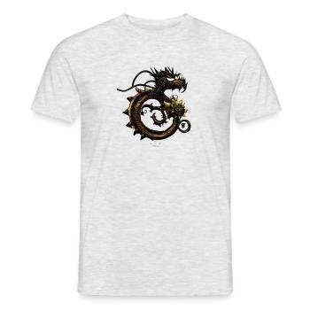 Steampunk - Dragon - Männer T-Shirt - Grau meliert - Vorne - AI Model Male 178 dark (178cm)