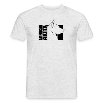 American Akita Profil Hunde Hund Wilsigns - Männer T-Shirt - Grau meliert - Vorne - AI Model Male 178 dark (178cm)
