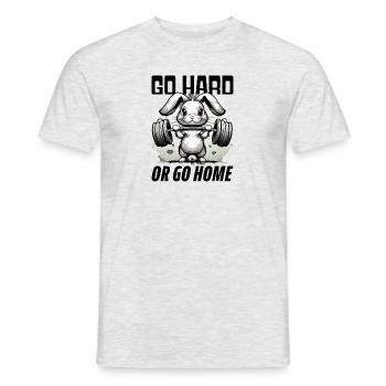 Go Hard or Go Home Gym Bunny - Men's T-Shirt - heather grey - Front - AI Model Male 178 dark (178cm)