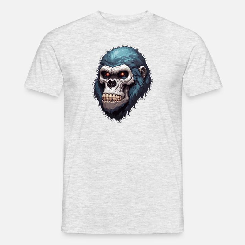 Gorilla Skull / Tier / Wild / Affe / Primat - Männer T-Shirt - Grau meliert