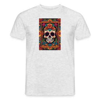 T-shirt Crâne en Sucre V2 - T-shirt homme - gris chiné - Devant - AI Model Male 178 dark (178cm)