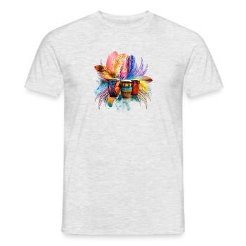 Feathers, Sequins & Percussion - Men's T-Shirt - heather grey - Front - AI Model Male 178 dark (178cm)