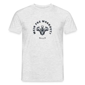 Chemise de motivation pour le fitness et les bodybuilders - T-shirt homme - gris chiné - Devant - AI Model Male 178 dark (178cm)