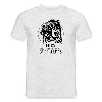 AUSTRALIAN SHEPHERD Aussie nerv mich nich Wilsigns - Männer T-Shirt - Grau meliert - Vorne - AI Model Male 178 dark (178cm)