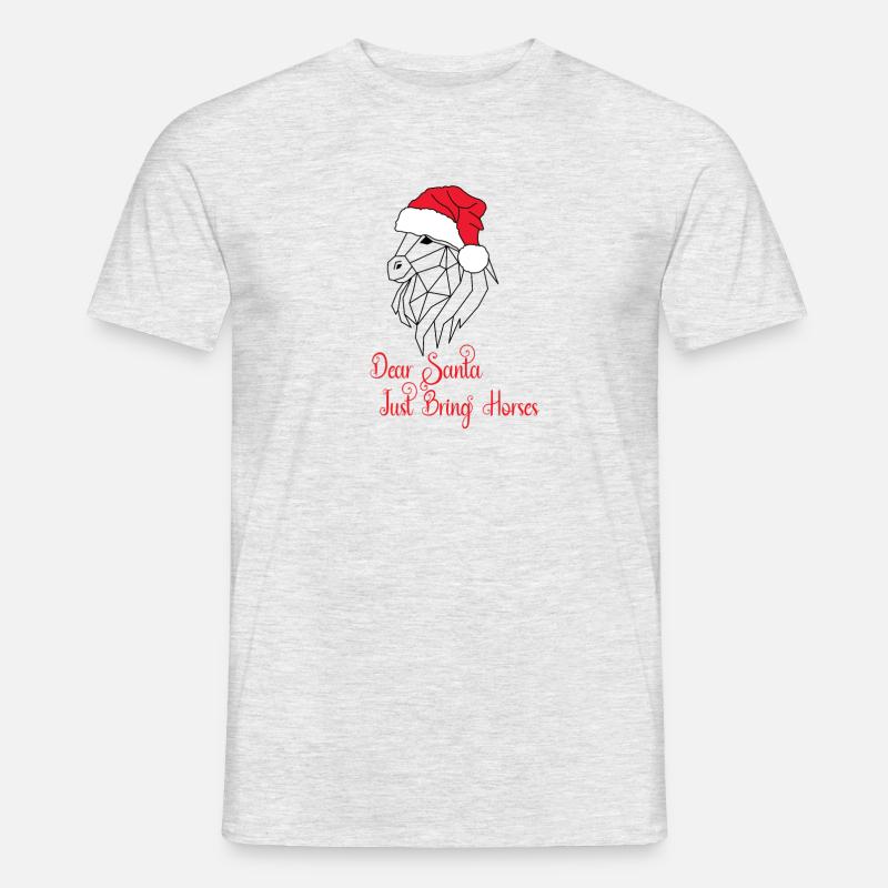 Lieber Weihnachtsmann, bring einfach Pferde mit - Männer T-Shirt - Grau meliert