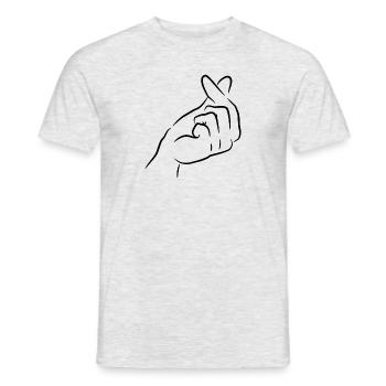 Finger Herz Koreanisch K Pop - Männer T-Shirt - Grau meliert - Vorne - AI Model Male 178 dark (178cm)
