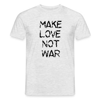 Make love not war, peace - Männer T-Shirt - Grau meliert - Vorne - AI Model Male 178 dark (178cm)