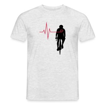 Cyclistes avec coeur - T-shirt homme - gris chiné - Devant - AI Model Male 178 dark (178cm)