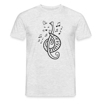 Symbole musical Clef Note Treble Cat Music Lover - T-shirt homme - gris chiné - Devant - AI Model Male 178 dark (178cm)