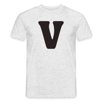 V - Men's T-Shirt - heather grey - Front - AI Model Male 178 dark (178cm)