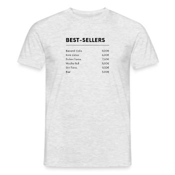 Boissons les plus vendues - T-shirt homme - gris chiné - Devant - AI Model Male 178 dark (178cm)
