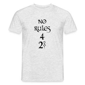 NO RULES, Keine Regeln - Männer T-Shirt - Grau meliert - Vorne - AI Model Male 178 dark (178cm)