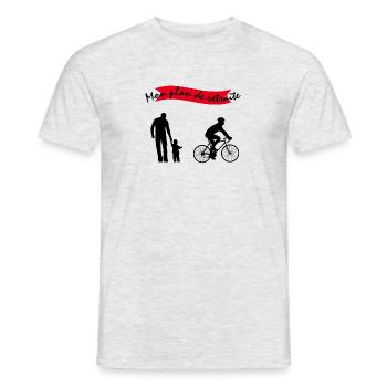 Mon plan de retraite petit-fils et vélo - T-shirt homme - gris chiné - Devant - AI Model Male 178 dark (178cm)