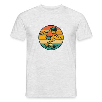 Ride the Retro – Skater Vibes - Men's T-Shirt - heather grey - Front - AI Model Male 178 dark (178cm)