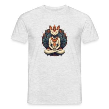 Yoga Cat - Men's T-Shirt - heather grey - Front - AI Model Male 178 dark (178cm)