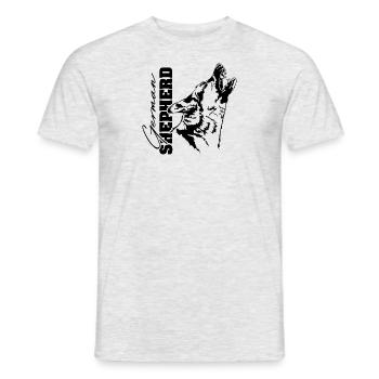 German Shepherd Dog Portrait Dog Wilsigns - Men's T-Shirt - heather grey - Front - AI Model Male 178 dark (178cm)