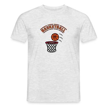 Panier de basket jeu - T-shirt homme - gris chiné - Devant - AI Model Male 178 dark (178cm)