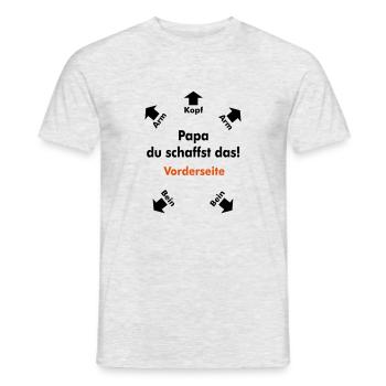 Papa, du schaffst das! - Männer T-Shirt - Grau meliert - Vorne - AI Model Male 178 dark (178cm)