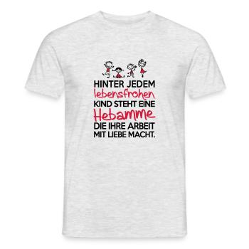 Hebamme mit Liebe - Männer T-Shirt - Grau meliert - Vorne - AI Model Male 178 dark (178cm)