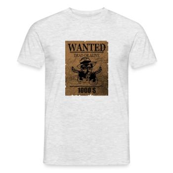 wanted - Men's T-Shirt - heather grey - Front - AI Model Male 178 dark (178cm)