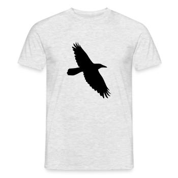 Krähe Rabe Corvus Vogel im Flug - Männer T-Shirt - Grau meliert - Vorne - AI Model Male 178 dark (178cm)