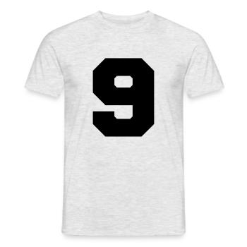 9 - Männer T-Shirt - Grau meliert - Vorne - AI Model Male 178 dark (178cm)