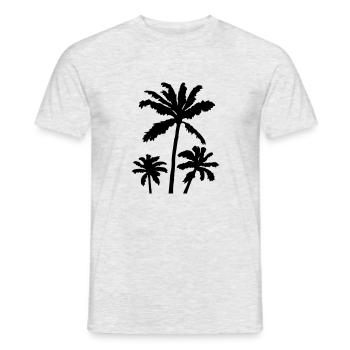 Palmen Silhouette Sonnenuntergang - Männer T-Shirt - Grau meliert - Vorne - AI Model Male 178 dark (178cm)