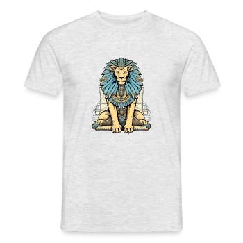 Zok le lion Egyptien - T-shirt homme - gris chiné - Devant - AI Model Male 178 dark (178cm)