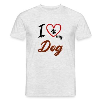 i love my dog 02 - Männer T-Shirt - Grau meliert - Vorne - AI Model Male 178 dark (178cm)
