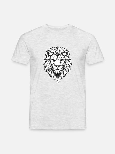futuristic lion - Männer T-Shirt - Grau meliert