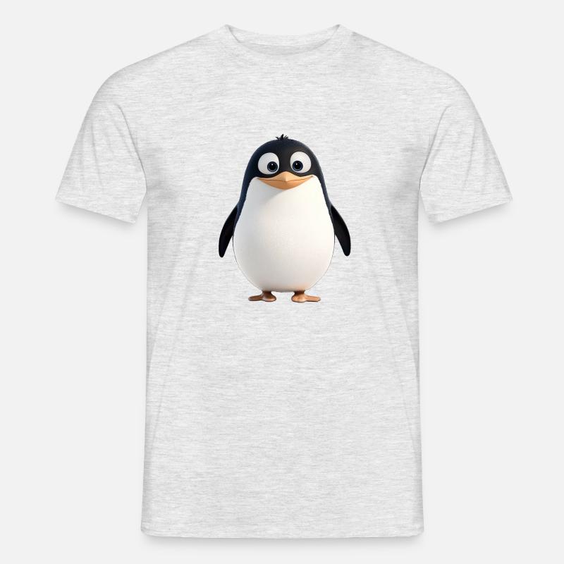 Der Pinguin, ein Frackträger - Männer T-Shirt - Grau meliert