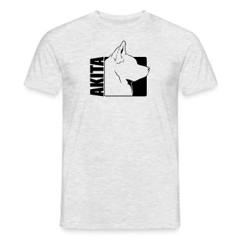 Akita Profil Chiens Chien Wilsigns - T-shirt homme - gris chiné - Devant - AI Model Male 178 dark (178cm)