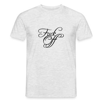 Fuck Off texte Edel - T-shirt homme - gris chiné - Devant - AI Model Male 178 dark (178cm)