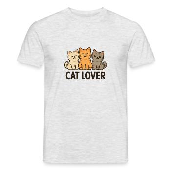 Trio d’amoureux des chats mignons - T-shirt homme - gris chiné - Devant - AI Model Male 178 dark (178cm)