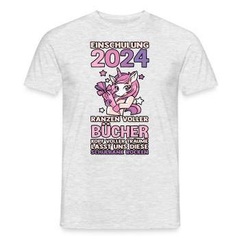 1st Grade Schoolchild Back to School Enrollment - Men's T-Shirt - heather grey - Front - AI Model Male 178 dark (178cm)