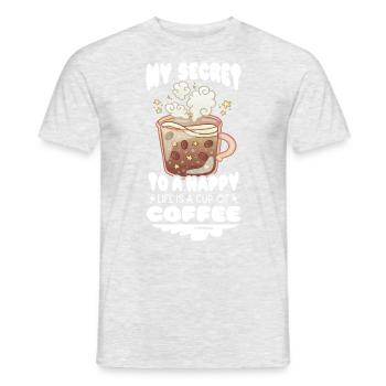 Café - T-shirt homme - gris chiné - Devant - AI Model Male 178 dark (178cm)