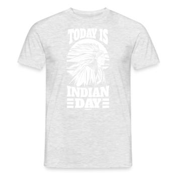 Today Is Indian Day Native People USA - Männer T-Shirt - Grau meliert - Vorne - AI Model Male 178 dark (178cm)