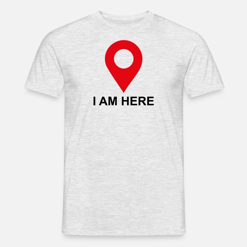 Ich bin hier - Männer T-Shirt - Grau meliert