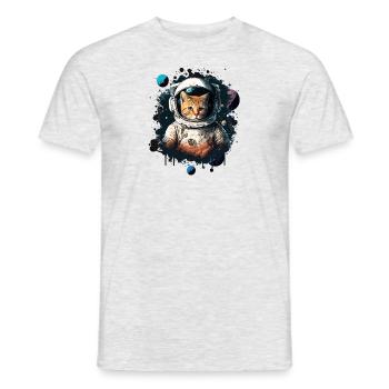 Astronaut Katze - Männer T-Shirt - Grau meliert - Vorne - AI Model Male 178 dark (178cm)