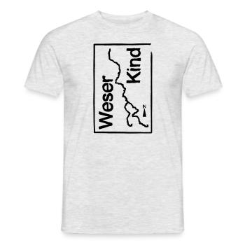 Weserkind, Weser, Heimat, vintage - T-shirt homme - gris chiné - Devant - AI Model Male 178 dark (178cm)