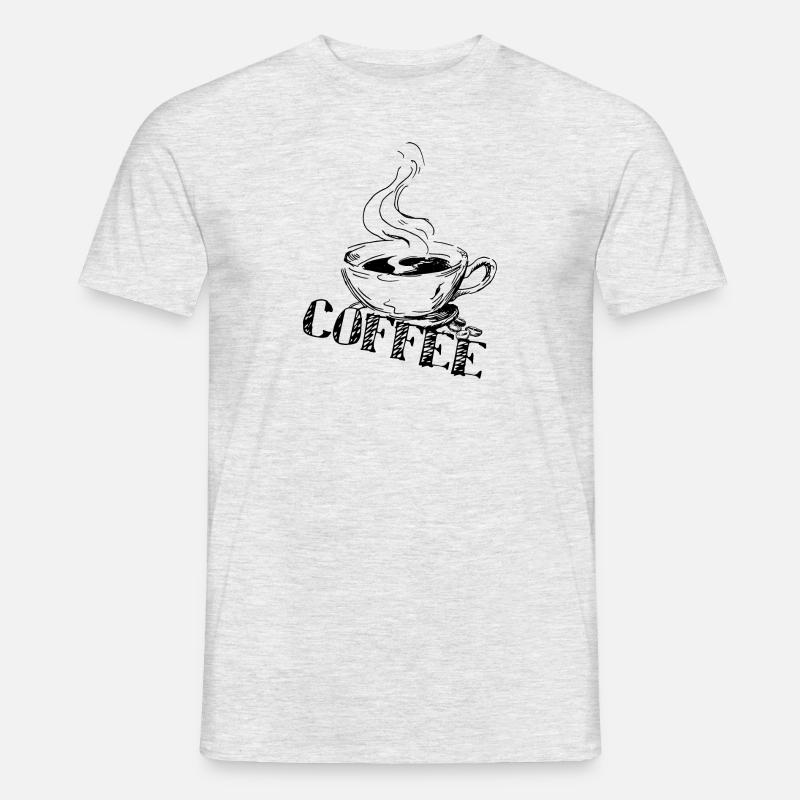 Kaffee - Männer T-Shirt - Grau meliert