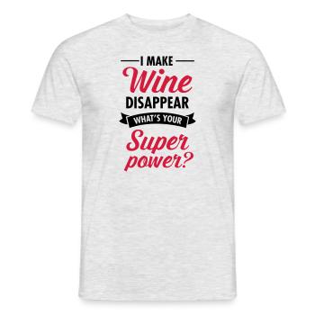 I Make WIne Disappear... - Men's T-Shirt - heather grey - Front - AI Model Male 178 dark (178cm)