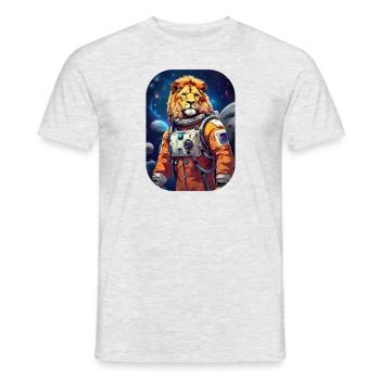 Löwe im Weltall 1.6 - Männer T-Shirt - Grau meliert - Vorne - AI Model Male 178 dark (178cm)