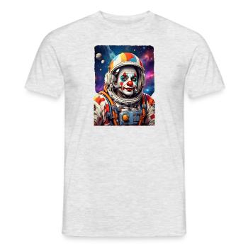 Clown im Weltall 1.3 - Männer T-Shirt - Grau meliert - Vorne - AI Model Male 178 dark (178cm)