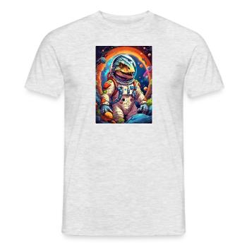 Dino im Weltall 1.9 - Männer T-Shirt - Grau meliert - Vorne - AI Model Male 178 dark (178cm)